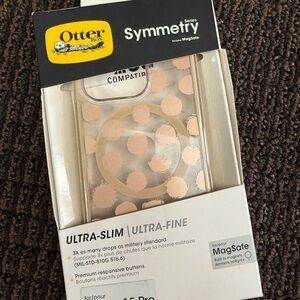 OtterBox Pink gold Dotting Around  Symmetry Case for iPhone 15 pro